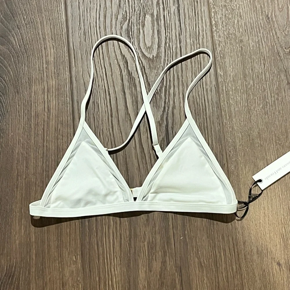 Lovers + Friends | New Cashel bikini swim top Women’s size S triangle sheer NWT - Picture 2 of 6